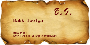 Bakk Ibolya névjegykártya