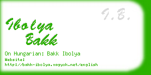 ibolya bakk business card